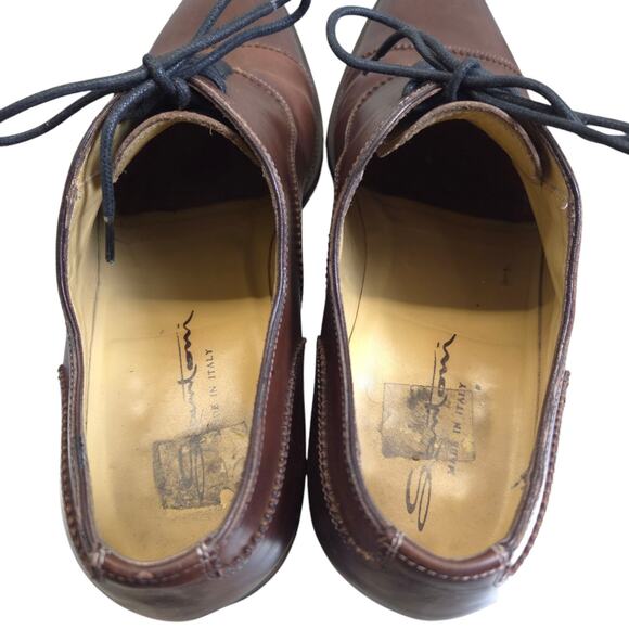 Santoni Darian Mens Sz 9D Brown Leather Cap | Mercari Santoni Calfskin‎ Leather Cap Toe Oxford Italy Shoes Brown 1976 Men Sz 10 D